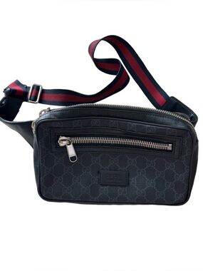 Gucci Black GG Canvas Belt Bag